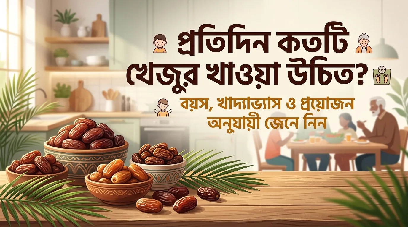 প্রতিদিন কতটি খেজুর খাওয়া উচিত? বয়স, খাদ্যাভ্যাস ও প্রয়োজন অনুযায়ী জেনে নিন