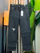 Distressed Charcoal Jeans Baggy