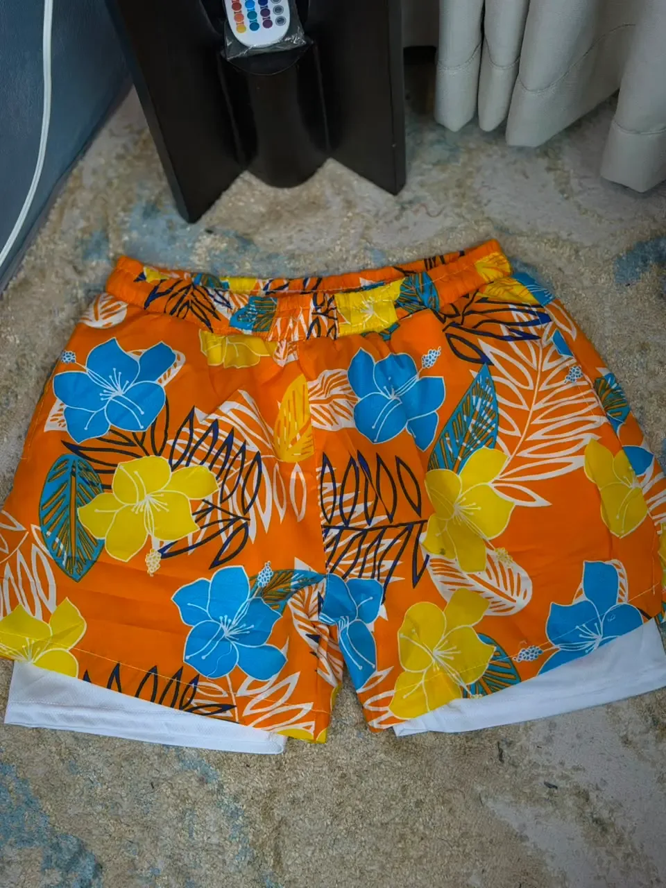 Orange Tropical Shorts