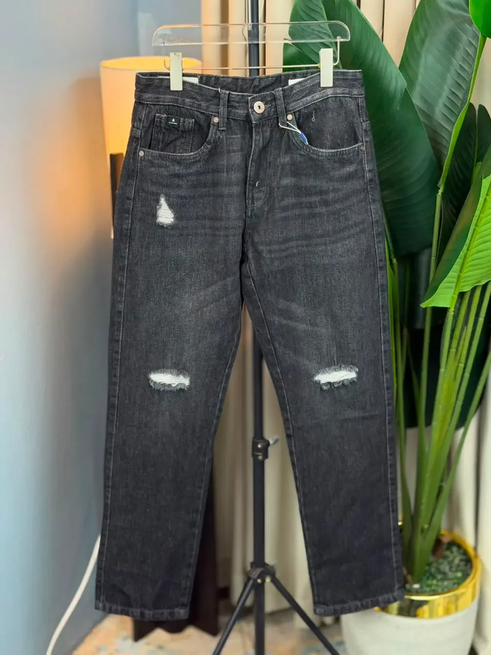 Distressed Black Jeans Baggy