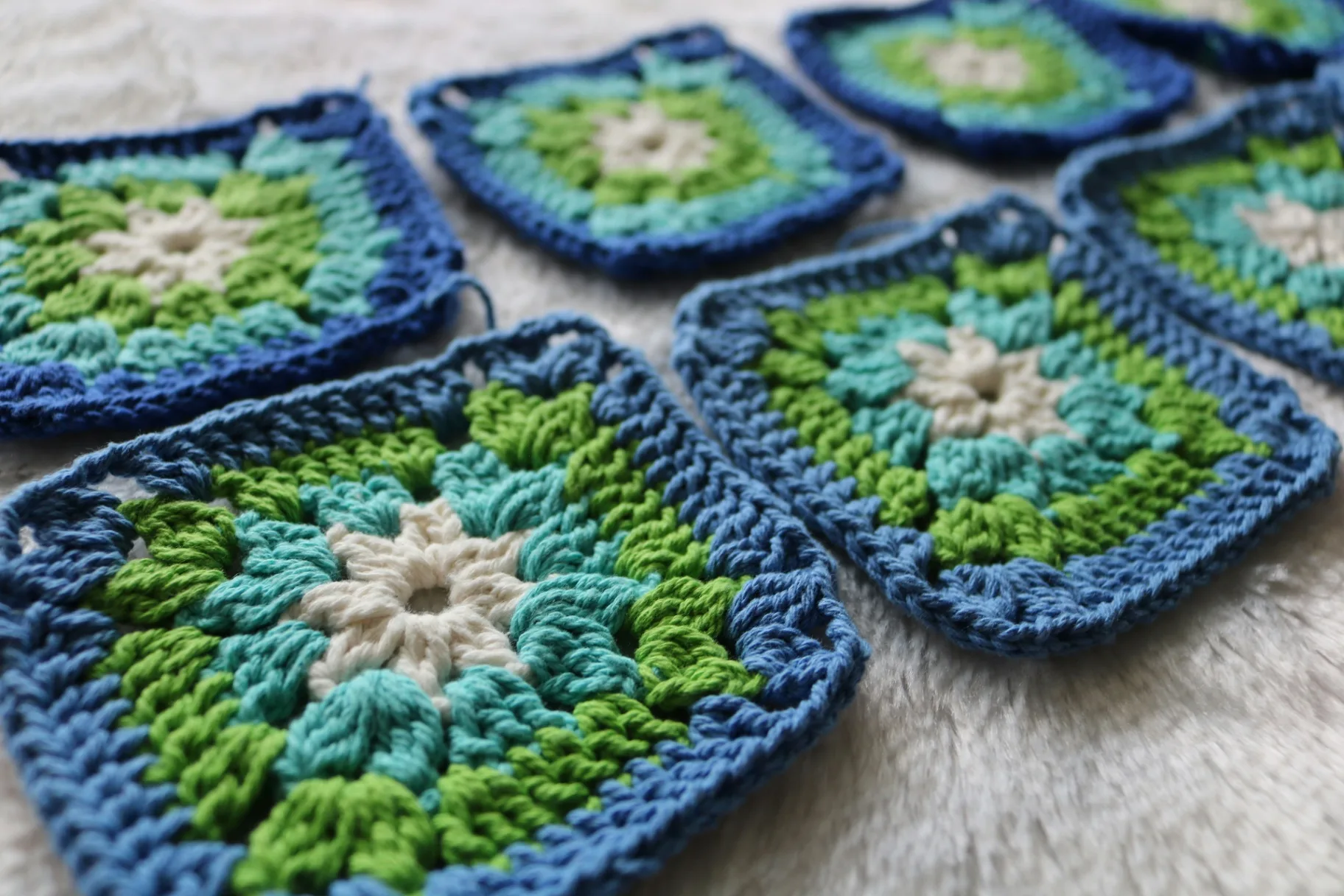 Handcrafted Granny Square Crochet Coaster Set